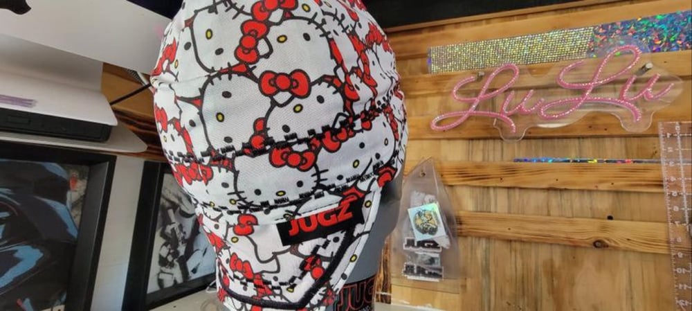 Image of Hello kitty custom made welding cap 