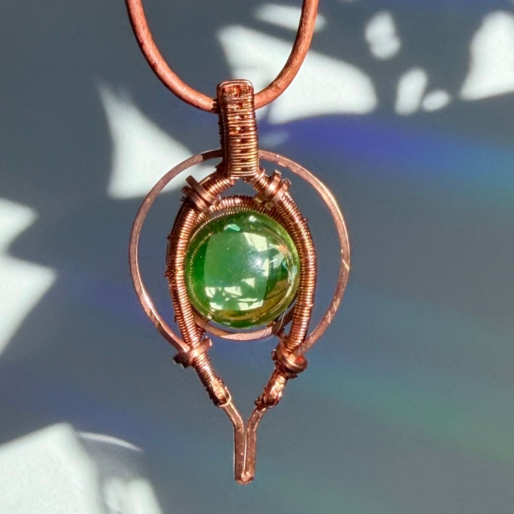 Image of Uranium Glass Fidget Spinner Pendant