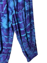 Image 5 of ♻️ UPCYCLED L Free People Linen Blend Pants in Purple Haze Geode Ice Dye