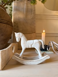 Image 1 of White Washed Rocking Horse