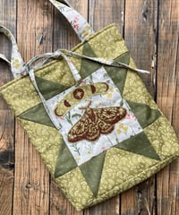 Image 2 of moth garden quilted bag