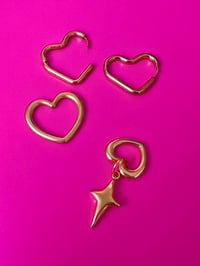 Image 5 of HEART & SPARKLE MISMATCH LINK EARRINGS 