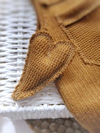 Image 4 of Newborn Photo Prop Set | Mini Rug | romper for Photoshoot | bear bonnet | heart | mustard