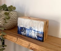 Image 7 of Tiny Silver Fence Landscape on wooden block