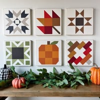 Image 1 of SET of 6 - Autumn Harvest Collection - 11" Barn Quilts