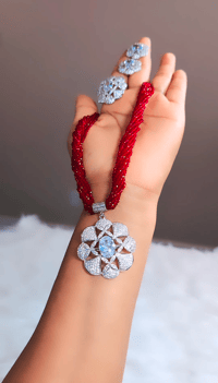 Image 2 of Shilpa_Short Hydropotey Necklace Set in Maroon