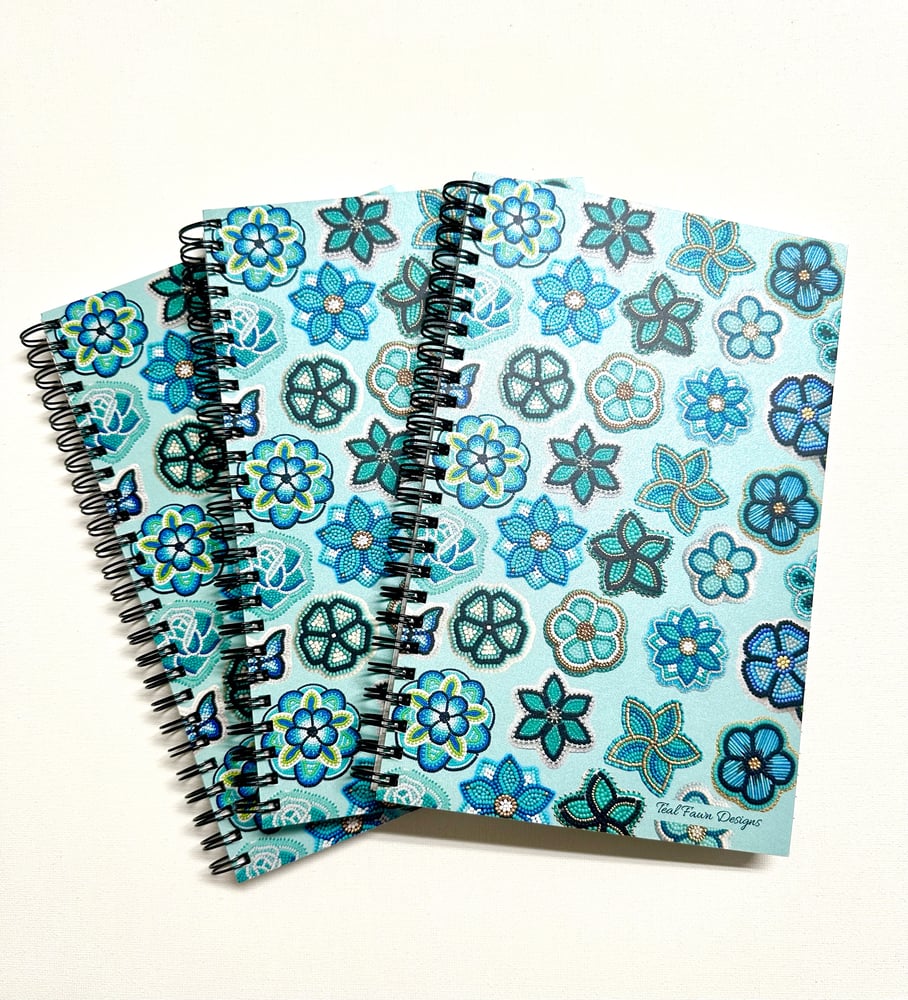 Image of Beadwork design coil lined notebook 