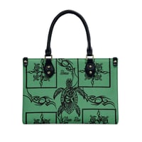Image 1 of Women's PU Leather Honu Print Handbag