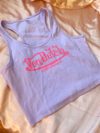 Von Dutch Lilac Tank Top Pink Logo