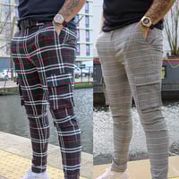 Plaid cargo trousers - multipack