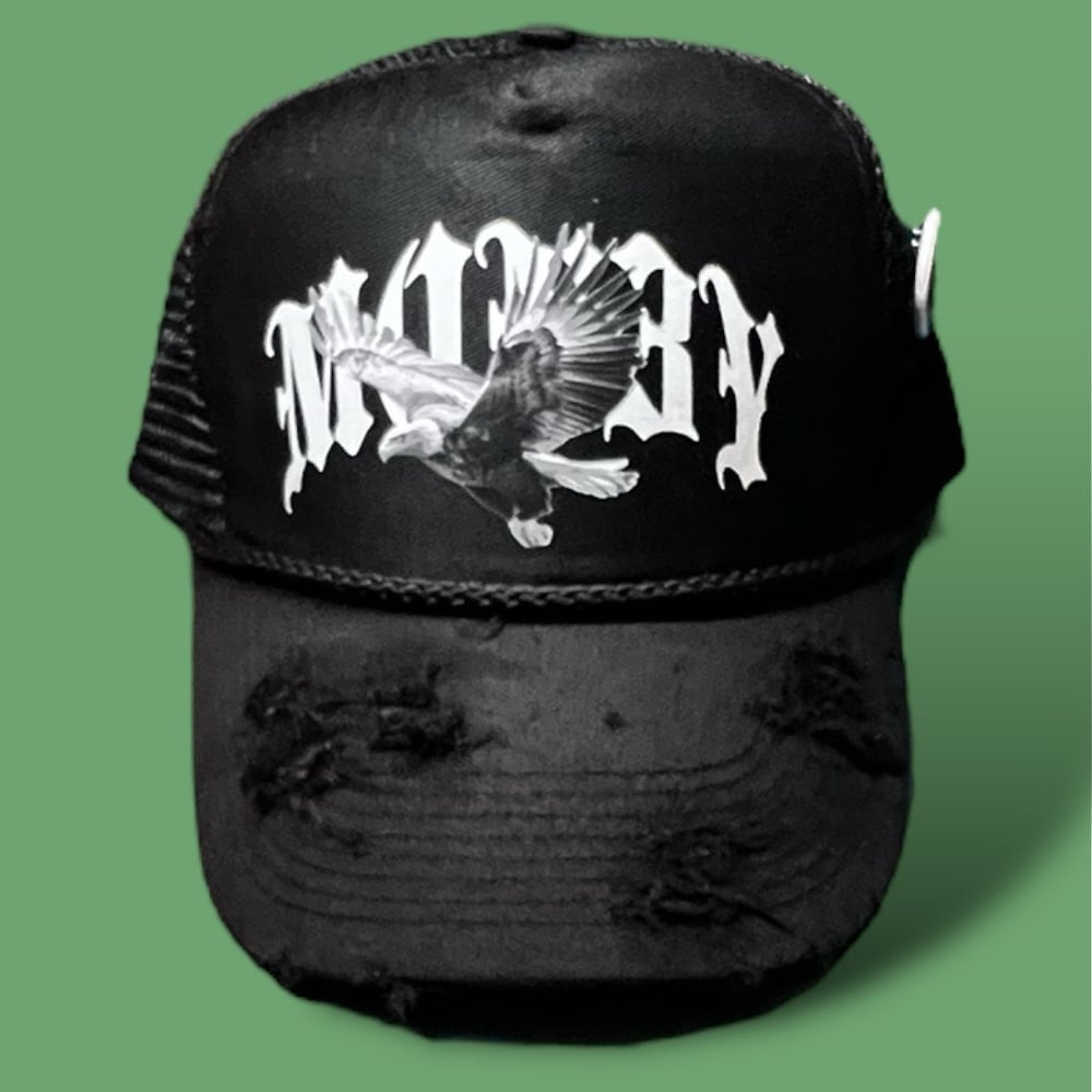 MON3Y UP TRUCKER HAT // EAGLE