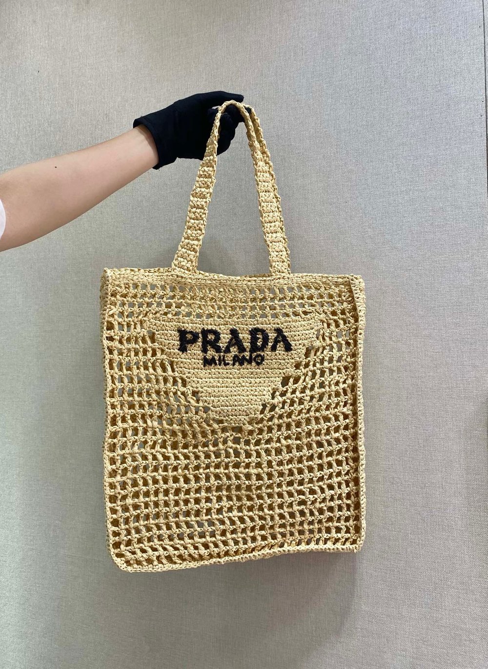 Pràdä Straw Beach Bag