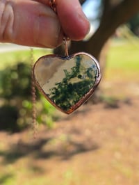 Image 4 of Electroformed moss agate heart necklace 02