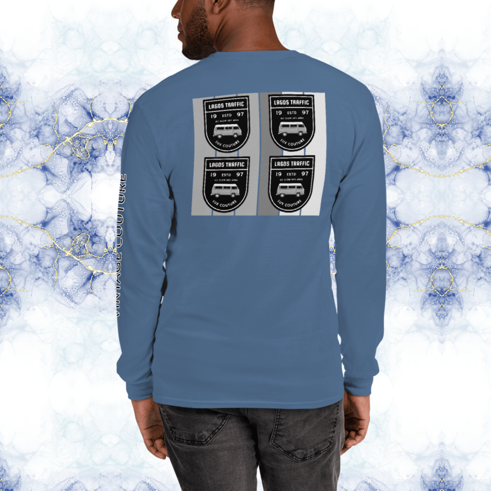 VINTAGE COUTURE MEN'S LONG SLEEVE SHIRT (BLK/ WHT LOGO)