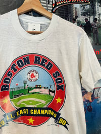 Image 3 of 1990 Distressed Red Sox Tshirt medium 