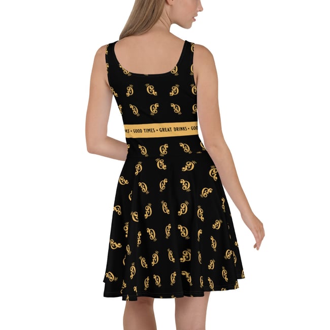 The G. Pattern Skater Dress - Black