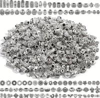 Image 1 of 1028 Silver Spacer Beads - Mix