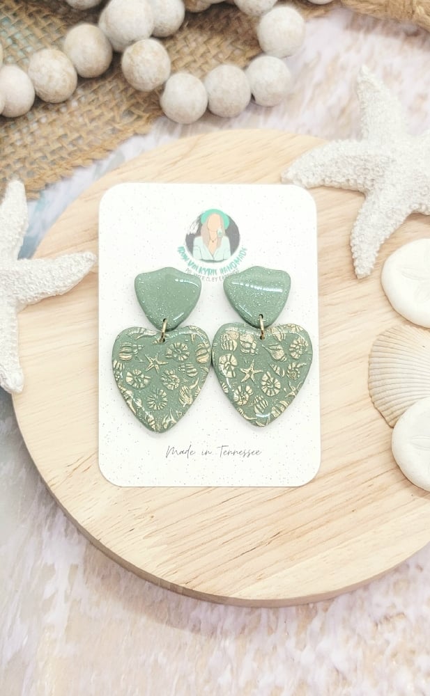 Image of Sage Seashell Dangles