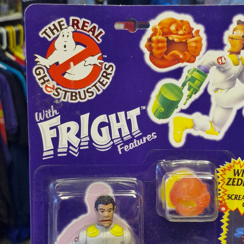 Image of Kenner The Real Ghostbusters Fright Features Winston Zeddemore & Scream Roller Ghost (Carded)