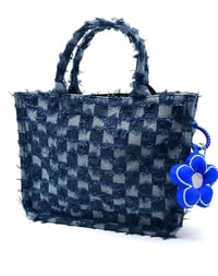 Denim Checkerboard Tote