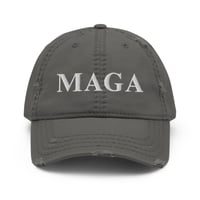 Image 5 of MAGA Make America Great Again - Distressed Dad Hat from PatriotsCo.com