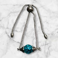Image 1 of Blue Crackle Adjustable Bracelet 