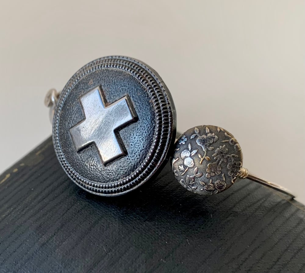 Image of "Frontline" Silver Button Bracelet