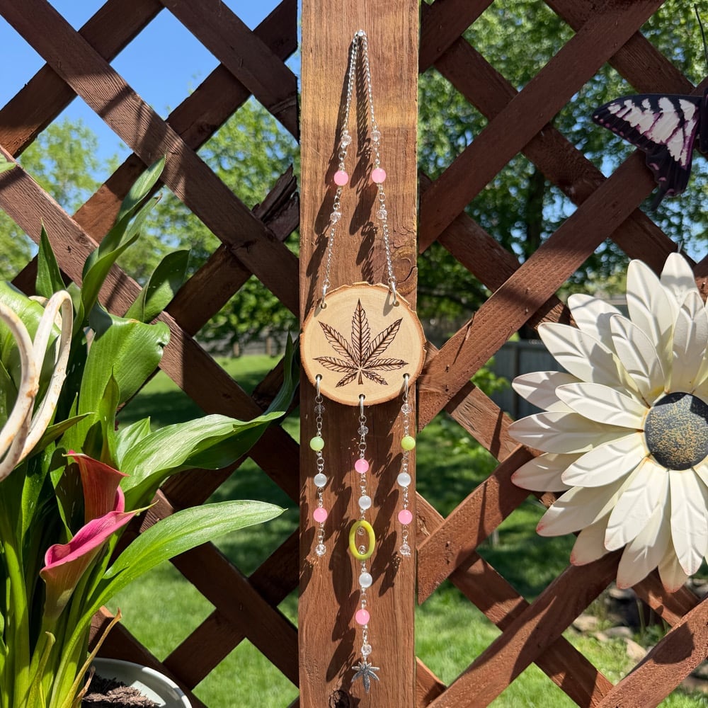 Image of pink terpene sun catcher 