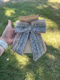 Multicolor Clip Bow Crocheted #4
