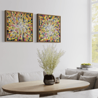 Image 2 of 'Blooms 45', diptych - 43x43cm each, FRAMED