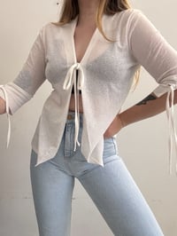 Image 1 of White sheer top // M