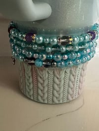 Image 3 of Star Shine Blueberry Milk Blue and Purlple Tumbler Bracelet Stack
