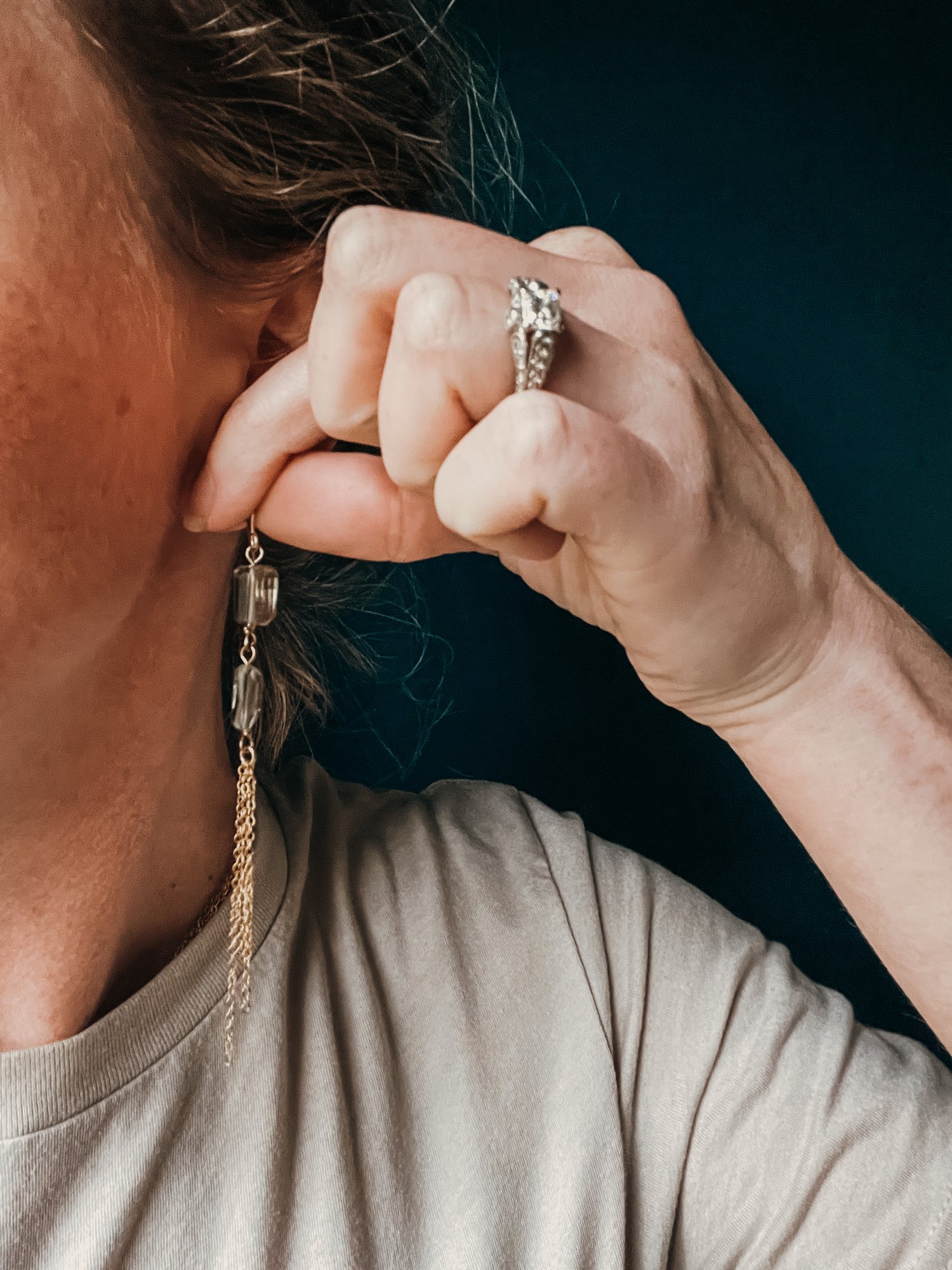 Image of Double Green Prasiolite Chain Dangles