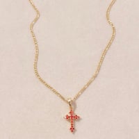 Image 2 of Red Cross Necklace.