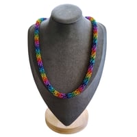 Image 2 of Rainbow Candy Cane Cord Necklace
