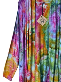 Image 7 of 4X PLUS Jersey Knit Open Cardigan in Euphoria Watercolor Ice Dye