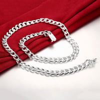 Image 5 of 925 Sterling Silver 10mm 20/22/24inches Exquisite Noble Gorgeous Charm Fashion For Men Women Chain W