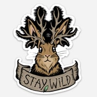 Image 1 of Stay Wild Jackalope Sticker