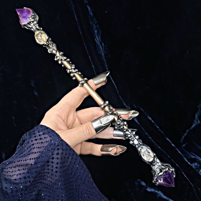 Metal Lace Witch Wand 