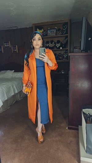 Image of Belinda Satin Trench Duster