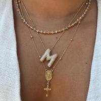 Image 2 of ROSARY BEAD CROSS NECKLACE