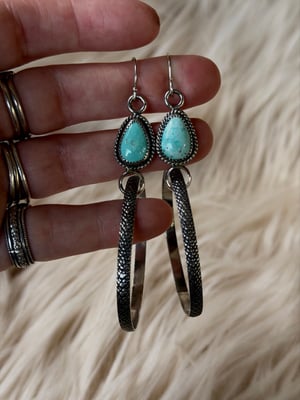 Image of Turquoise Snakeskin Hoops