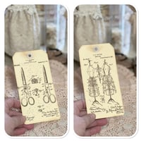Image 8 of handmade hand stamped french style luggage tags