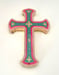 Image of Floral Cross Small Light Blue/White/Pink 