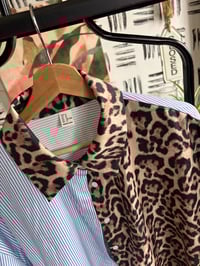 Image 2 of Leopard/stripe button down