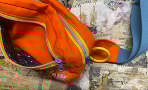 Image of Bright Orange Fanny Pack with Dandelion Sprinkle Patch