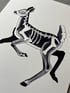 Skelly Deer A4 Print Image 2