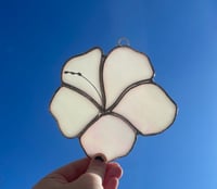 Image 3 of Stained Glass Iridescent White Flower