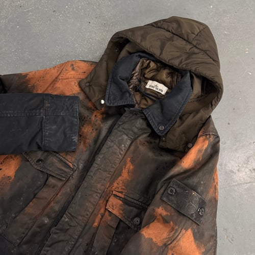 Image of AW 2014 Stone Island Raso Hand Painted Tortoise Shell 2 in 1 jacket, size large