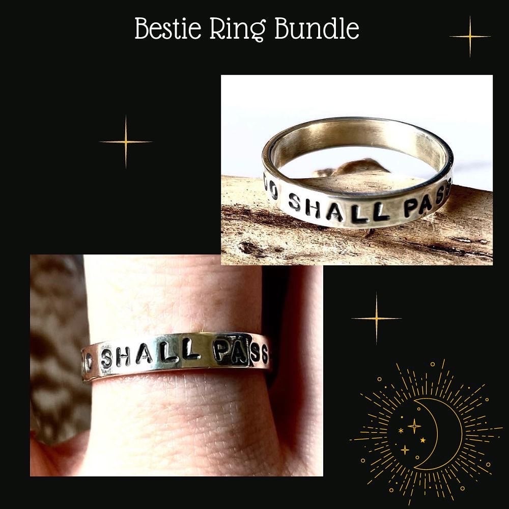 Image of 2 Handmade This Too Shall Pass Sterling Sterling Silver Stacking Rings 925